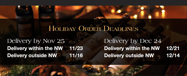 Holiday Order Deadlines