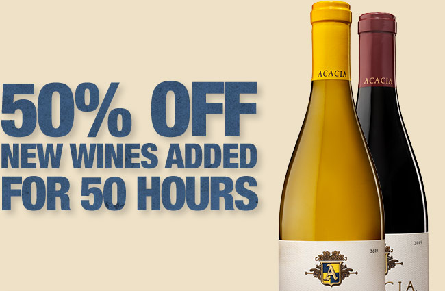 50% off 5 wines for 50 hours