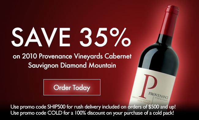 SAVE 35% on 2010 Provenance Vineyards Cabernet Sauvignon Diamond Mountain