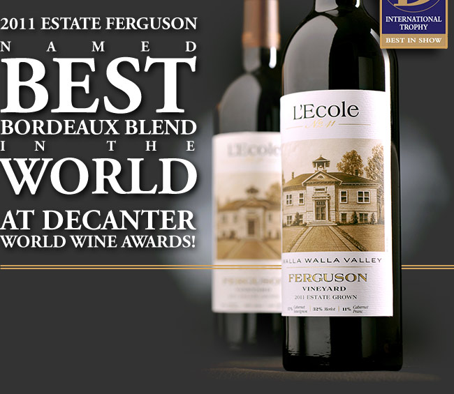 2011 Estate Ferguson Named Best Bordeaux Blend in the World at Decanter World Wine Awards!